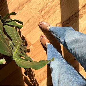 Heeled Sandals Faux Leather Asymmetrical